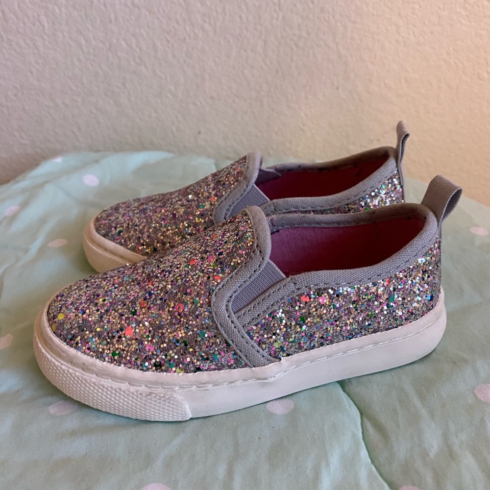 Cat & Jack Slip On Glittery Toddler Shoes size 7